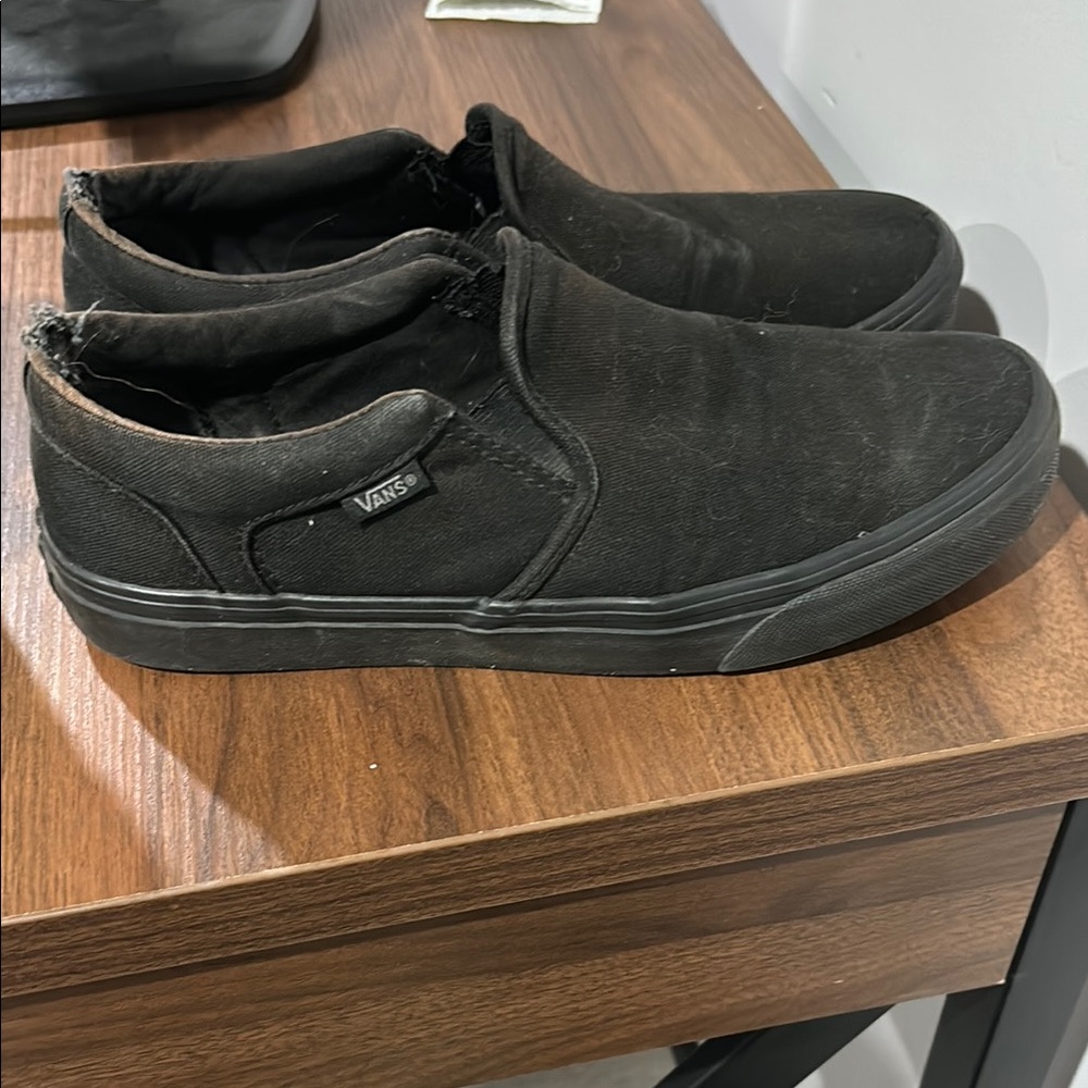 Vans Black Slip-On Sneakers with Waffle Sole